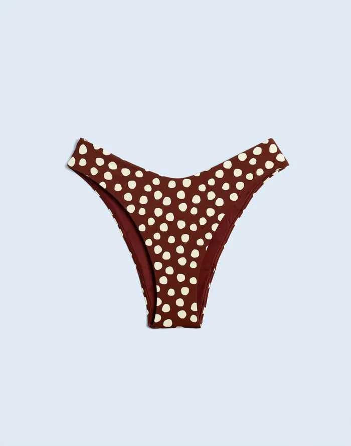Women Swim Madewell Zulu and Zephyr Currant Spot Curve Bikini Bottom Currant Spot