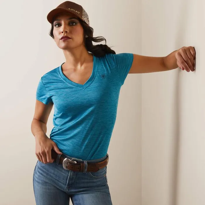 Women TShirts and Tops Ariat Laguna Patriot TShirt Mosaic Blue