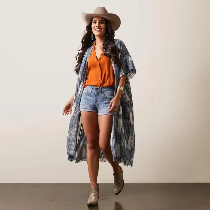 Women TShirts and Tops Ariat Lauren Kimono Wrap Multi Yarn Dye