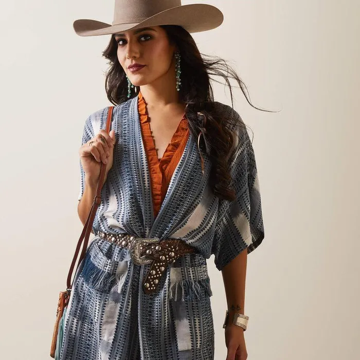 Women TShirts and Tops Ariat Lauren Kimono Wrap Multi Yarn Dye