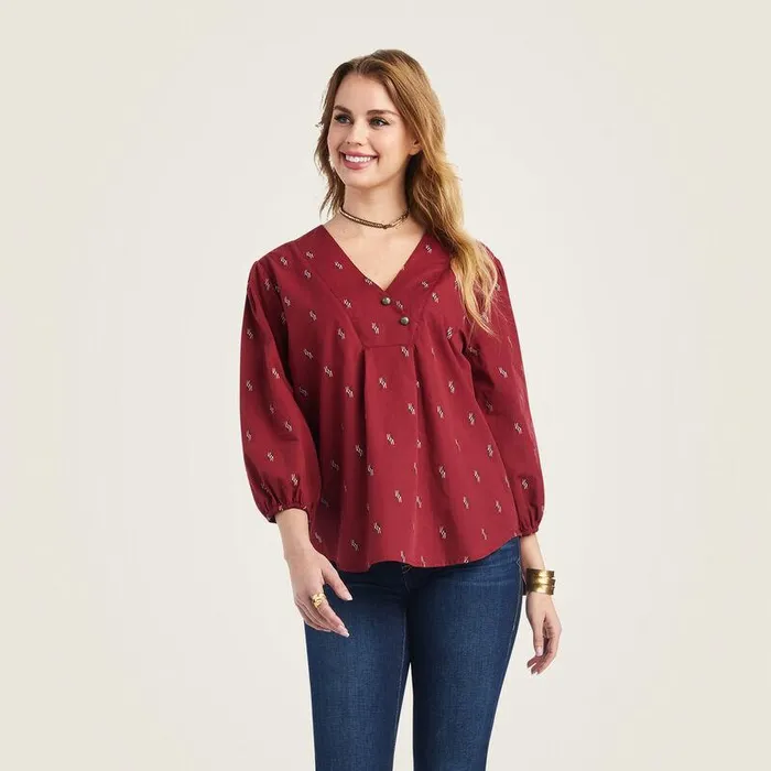 Women TShirts and Tops Ariat Peasant Top Chimayo Blouse Chimayo Dobby