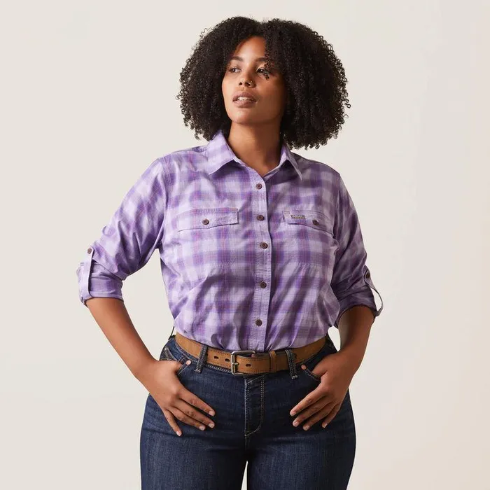 Women TShirts and Tops Ariat Rebar Made Tough DuraStretch Work Shirt Lavendar Plaid Women TShirts and Tops Ariat Rebar Made Tough DuraStretch Work Shirt Lavendar Plaid