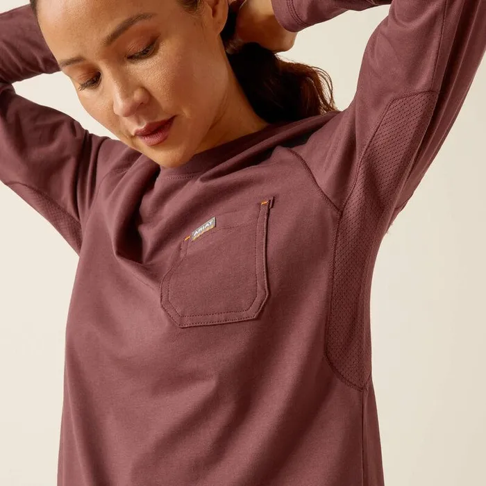 Women TShirts and Tops Ariat Rebar Workman Reflective Flag TShirt Catawba Grape Women TShirts and Tops Ariat Rebar Workman Reflective Flag TShirt Catawba Grape