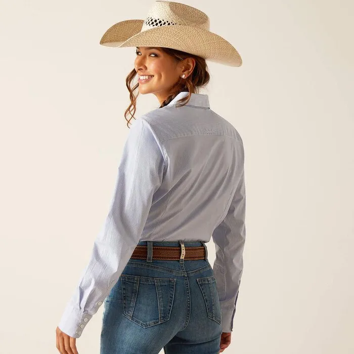 Women TShirts and Tops Ariat Team Kirby Stretch Shirt Ultramarine Stripe
