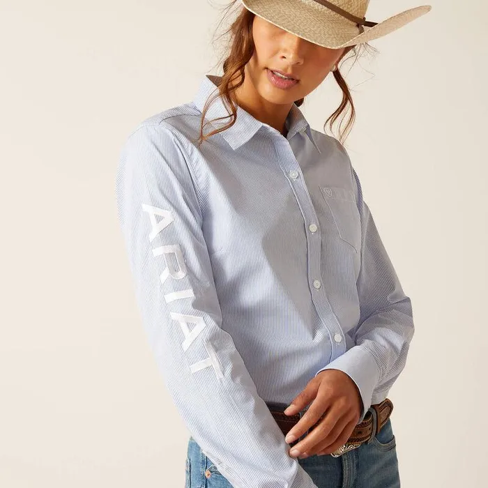Women TShirts and Tops Ariat Team Kirby Stretch Shirt Ultramarine Stripe