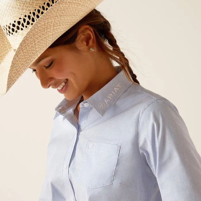 Women TShirts and Tops Ariat Team Kirby Stretch Shirt Ultramarine Stripe