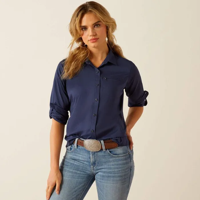 Women TShirts and Tops Ariat VentTEK Stretch Shirt Black Iris