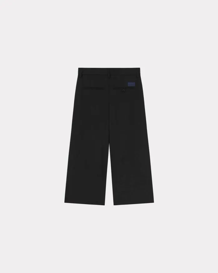 Women Tailored Pants In Virgin Wool Black Kenzo Pants And Shorts
