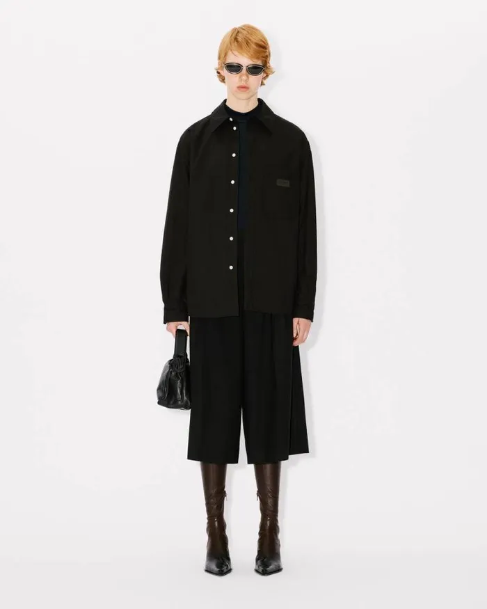 Women Tailored Pants In Virgin Wool Black Kenzo Pants And Shorts