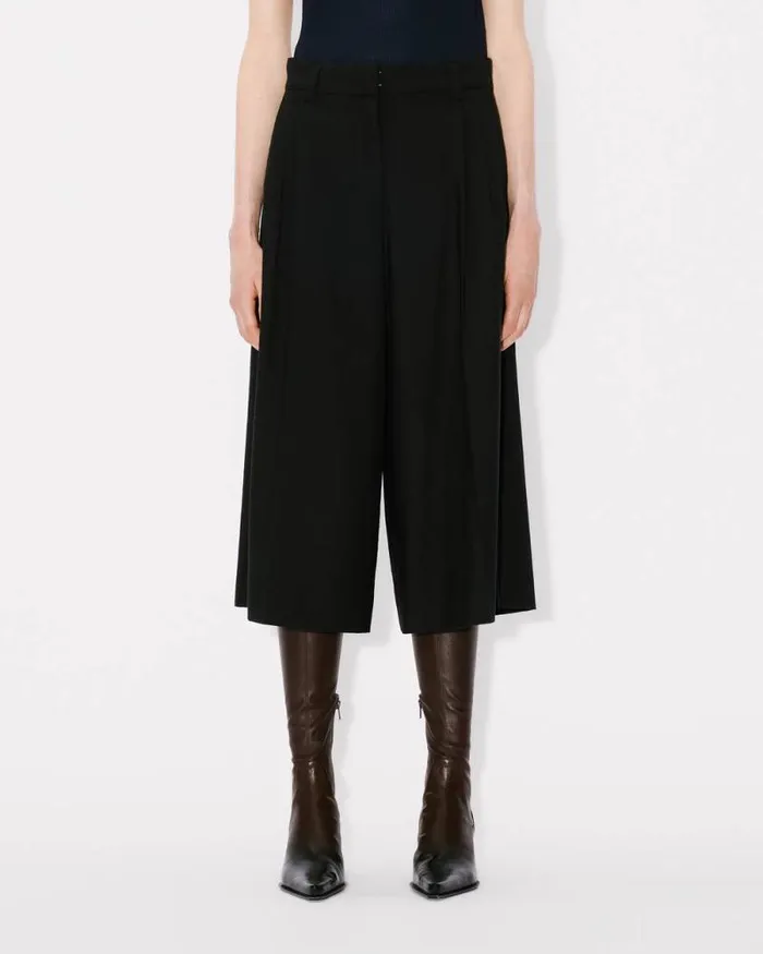 Women Tailored Pants In Virgin Wool Black Kenzo Pants And Shorts