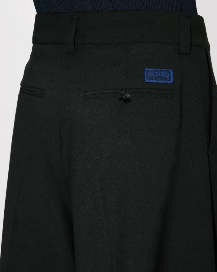 Women Tailored Pants In Virgin Wool Black Kenzo Pants And Shorts