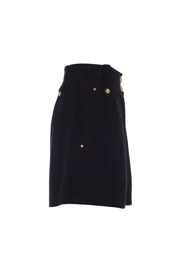 Women Tailored Short Black Linen Holland Cooper Shorts