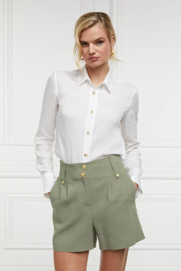 Women Tailored Short Sage Linen Holland Cooper Tailoring