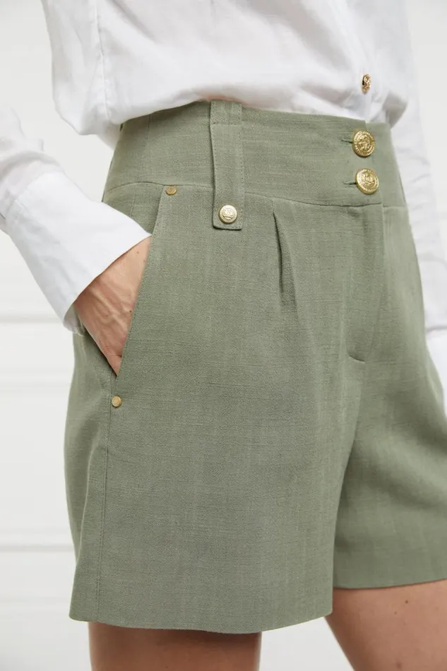 Women Tailored Short Sage Linen Holland Cooper Tailoring