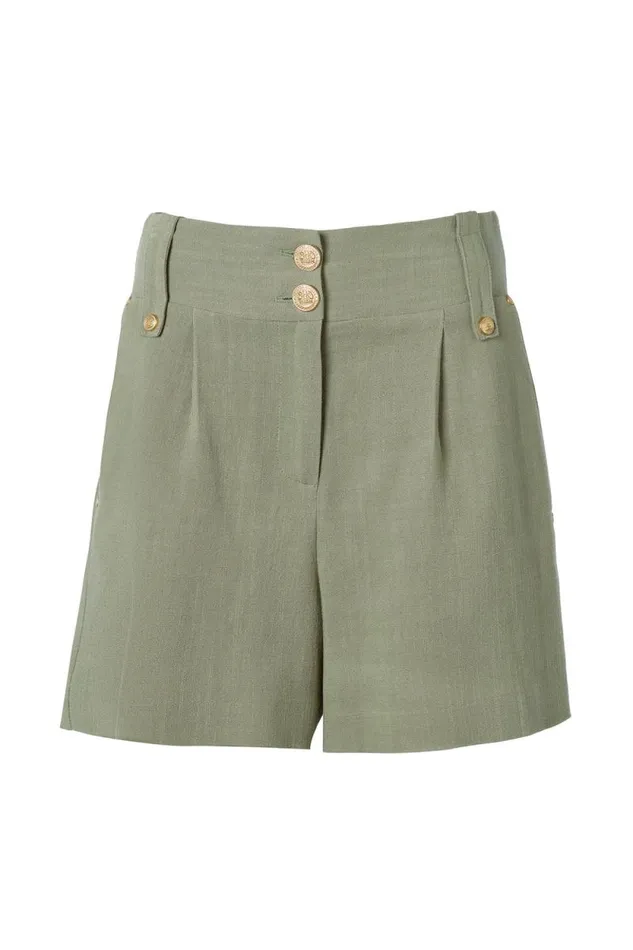 Women Tailored Short Sage Linen Holland Cooper Tailoring