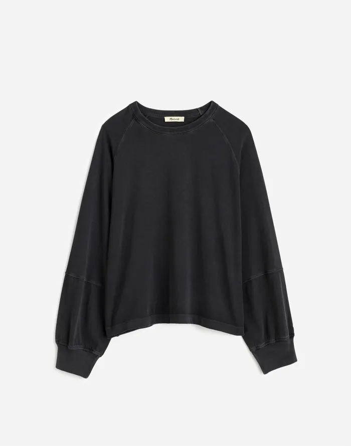 Women Tees Madewell Plus Relaxed LongSleeve Raglan Tee Black Coal