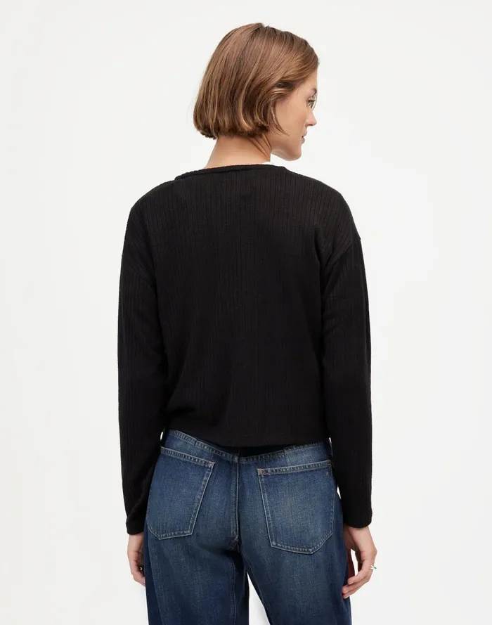 Women Tees Madewell Relaxed ButtonFront Cardigan Jet Black