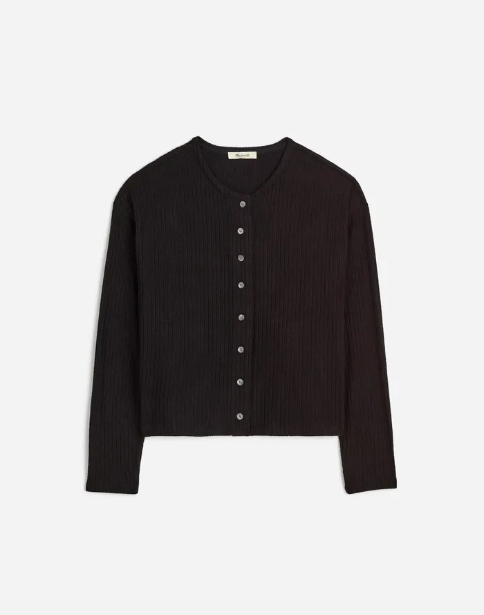 Women Tees Madewell Relaxed ButtonFront Cardigan Jet Black