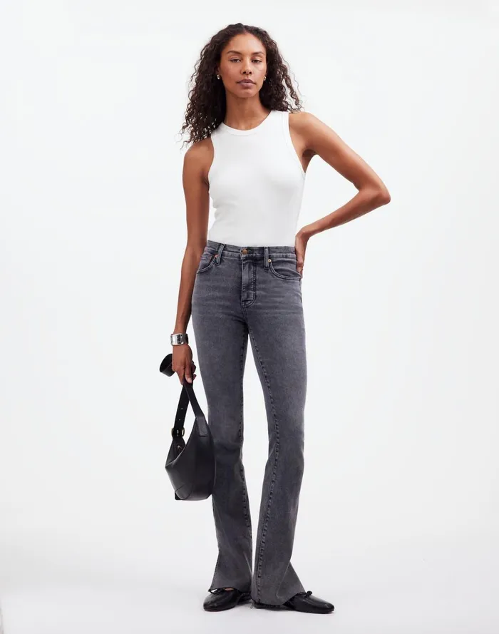 Women Tees Madewell Ribbed Cutaway Tank Eyelet White