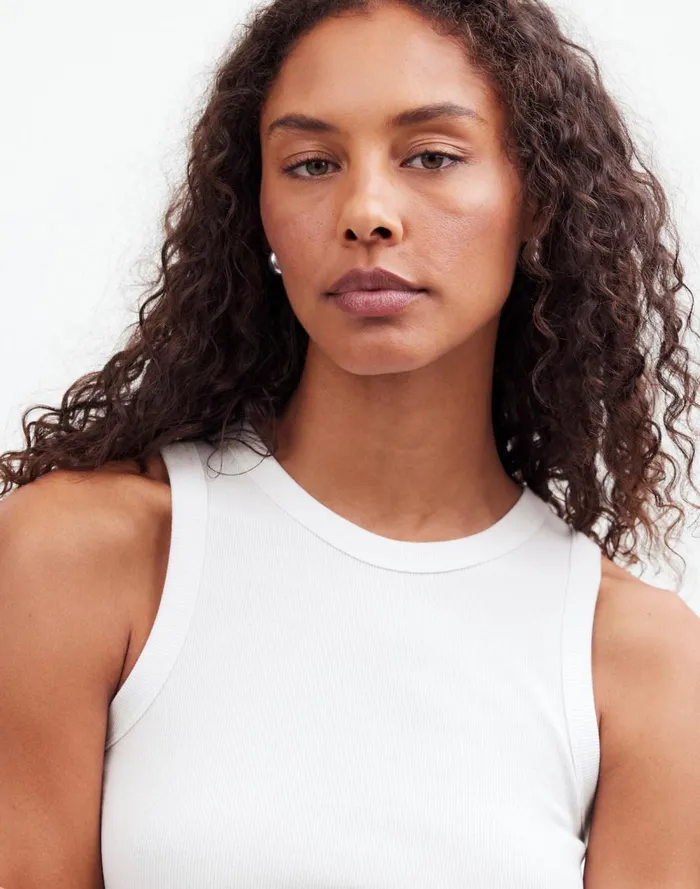 Women Tees Madewell Ribbed Cutaway Tank Eyelet White