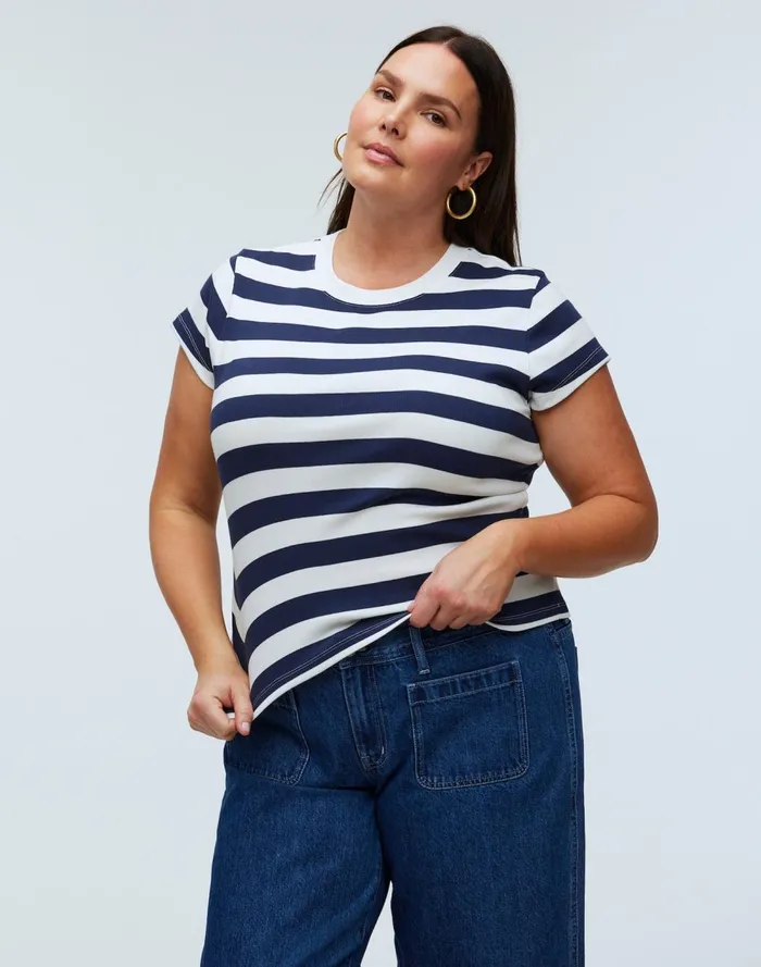 Women Tees Madewell Supima Rib Tee Dark Nightfall