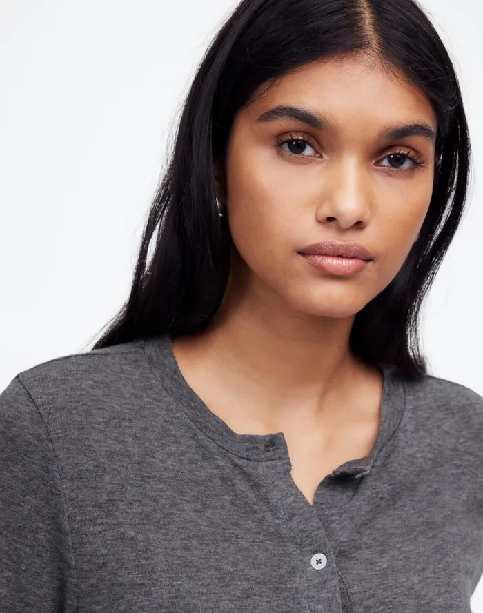 Women Tees Madewell WoolBlend Crewneck Cardigan Hthr Coal