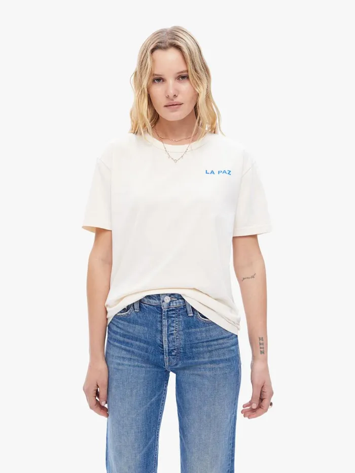 Women Tees Tanks Mother Denim Guerreiro Tee Blue Circle