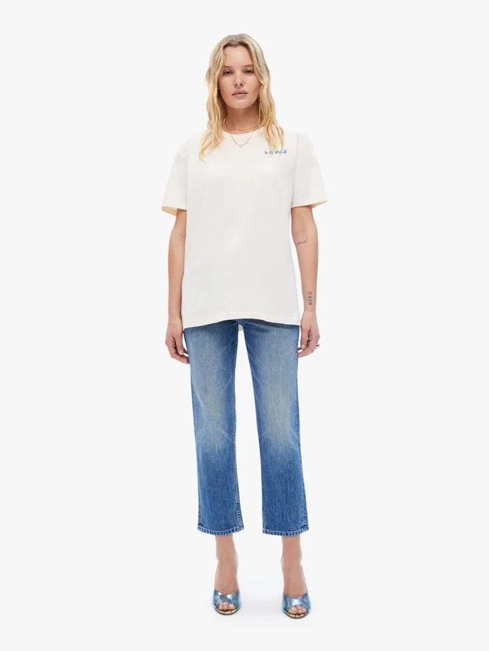 Women Tees Tanks Mother Denim Guerreiro Tee Blue Circle