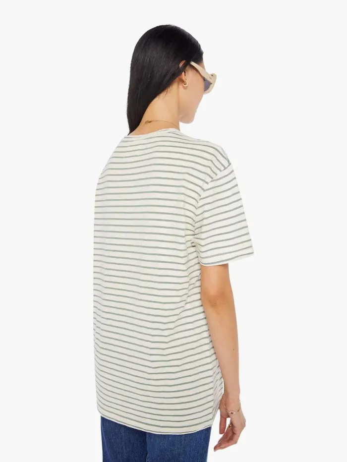 Women Tees Tanks Mother Denim Guerreiro Tee Green Bay Stripes