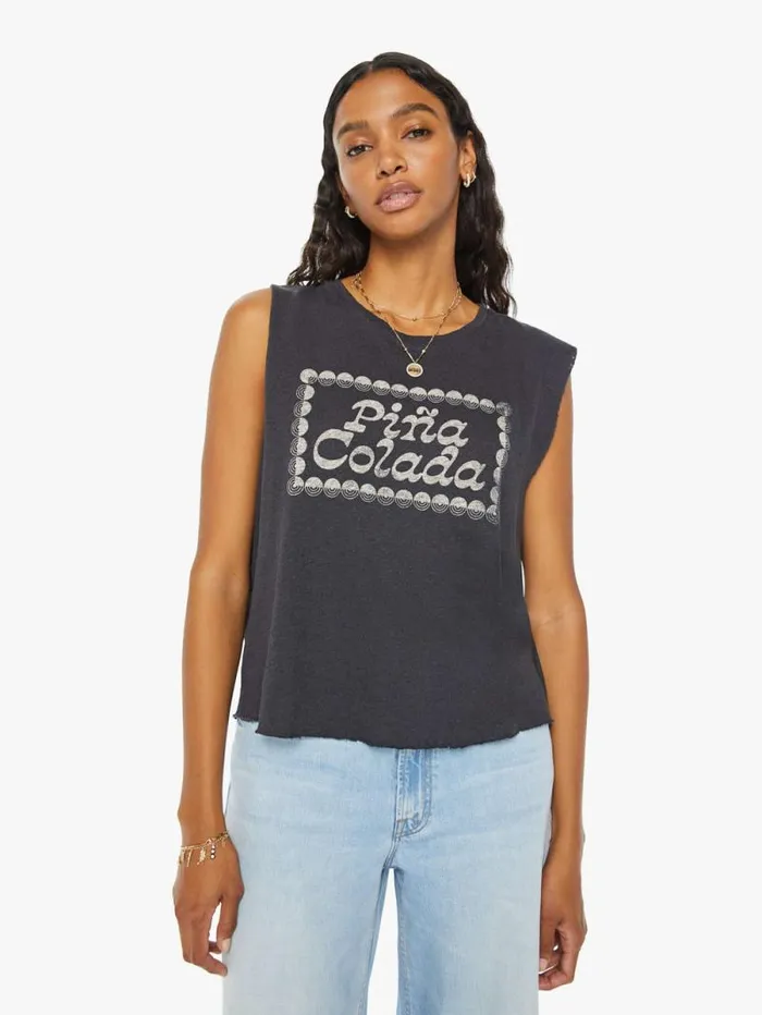 Women Tees Tanks Mother Denim The Lil Goodie Goodie Chop Black