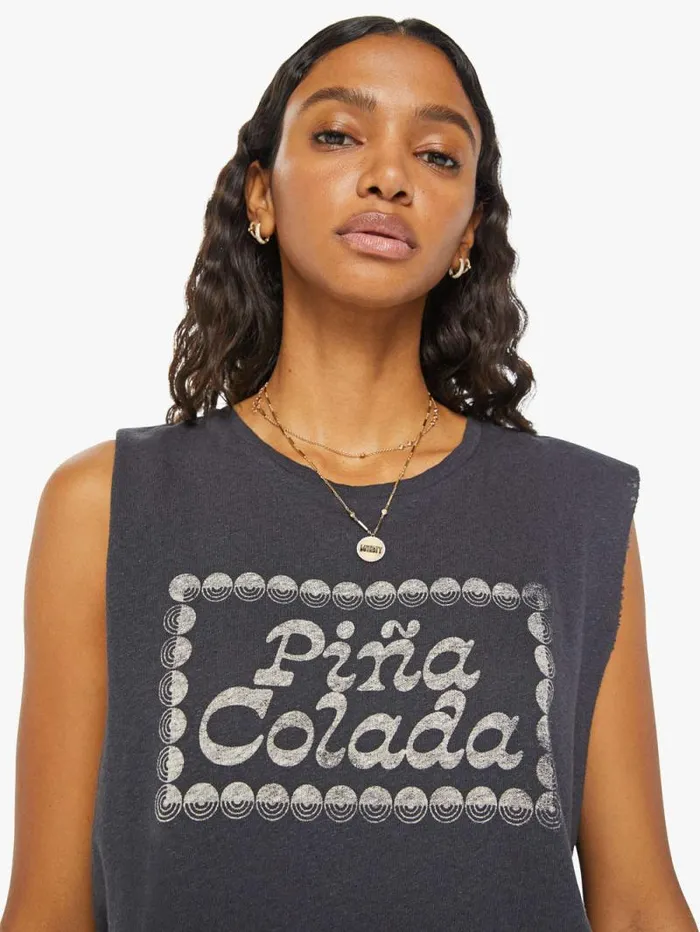 Women Tees Tanks Mother Denim The Lil Goodie Goodie Chop Black