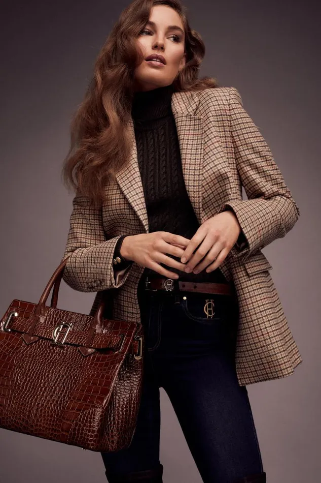 Women The Brompton Tote Tan Croc Holland Cooper Bags