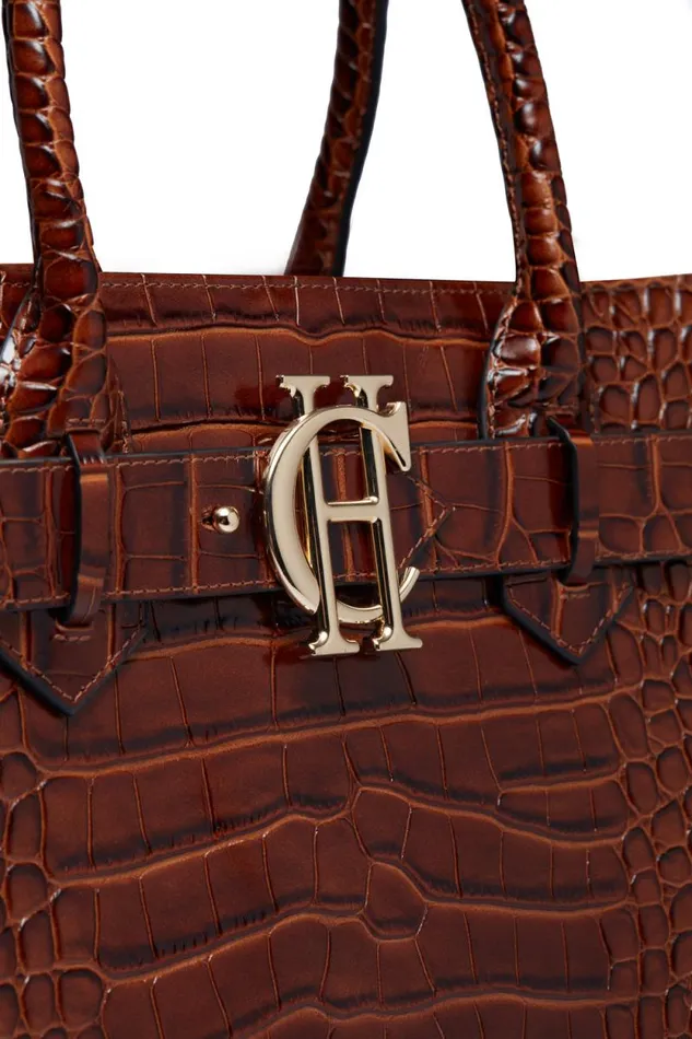 Women The Brompton Tote Tan Croc Holland Cooper Bags