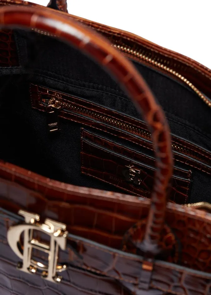 Women The Brompton Tote Tan Croc Holland Cooper Bags
