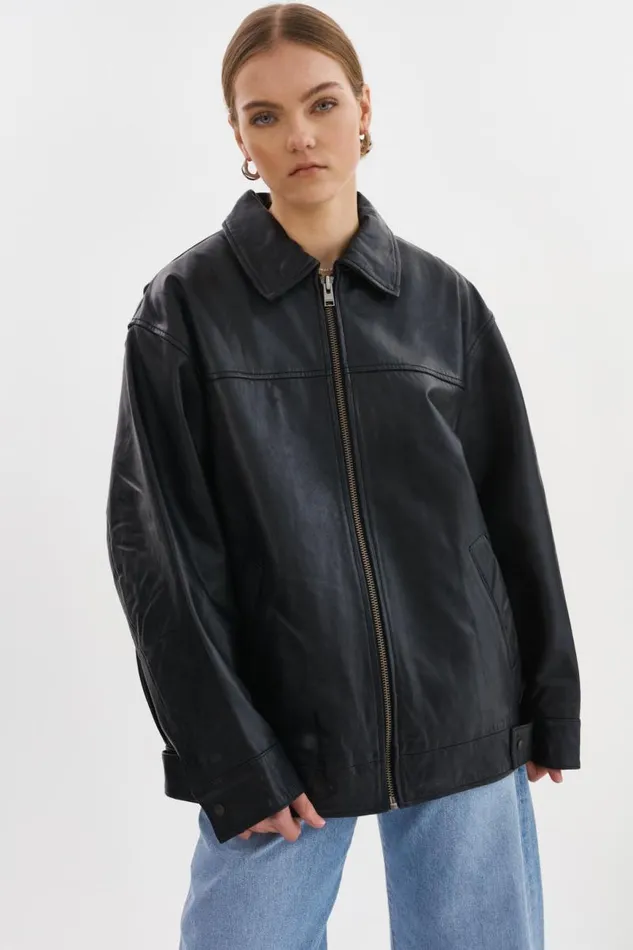 Women THEIA Leather Bomber Jacket Black LAMARQUE Leather Jackets Women THEIA Leather Bomber Jacket Black LAMARQUE Leather Jackets