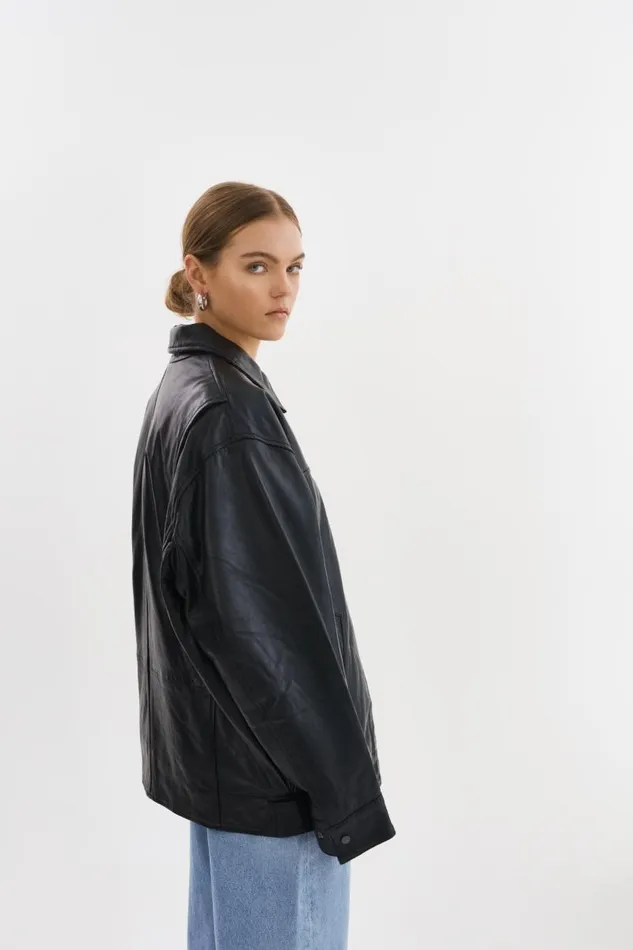 Women THEIA Leather Bomber Jacket Black LAMARQUE Leather Jackets Women THEIA Leather Bomber Jacket Black LAMARQUE Leather Jackets
