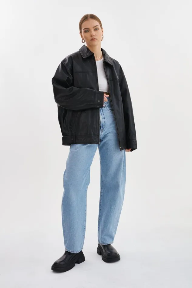 Women THEIA Leather Bomber Jacket Black LAMARQUE Leather Jackets Women THEIA Leather Bomber Jacket Black LAMARQUE Leather Jackets