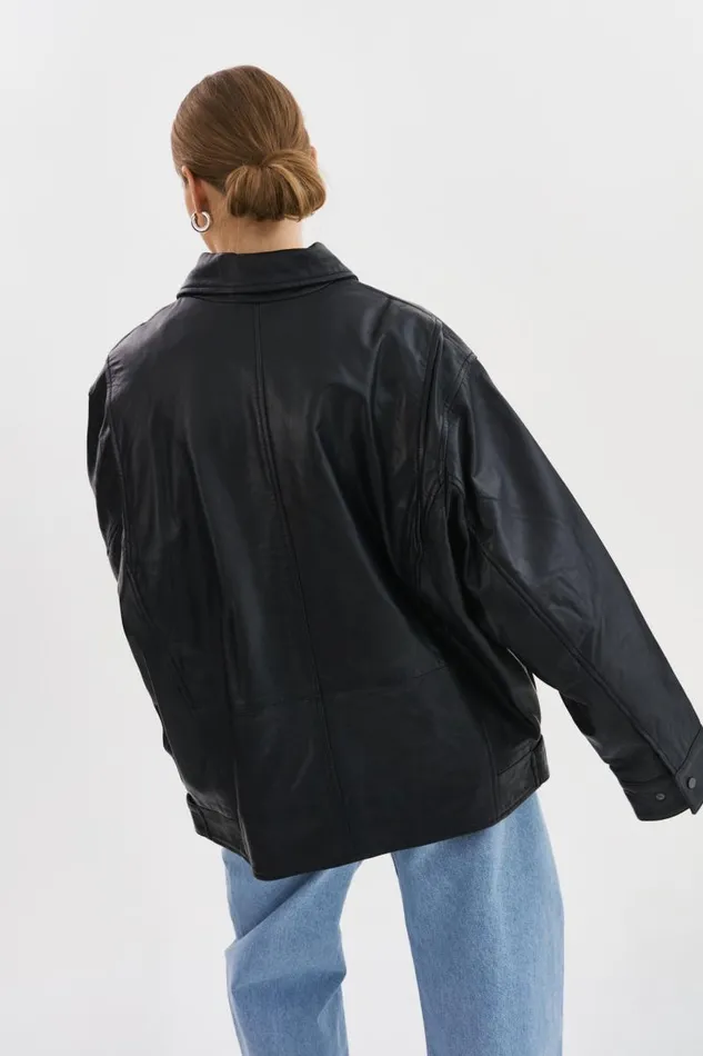 Women THEIA Leather Bomber Jacket Black LAMARQUE Leather Jackets Women THEIA Leather Bomber Jacket Black LAMARQUE Leather Jackets