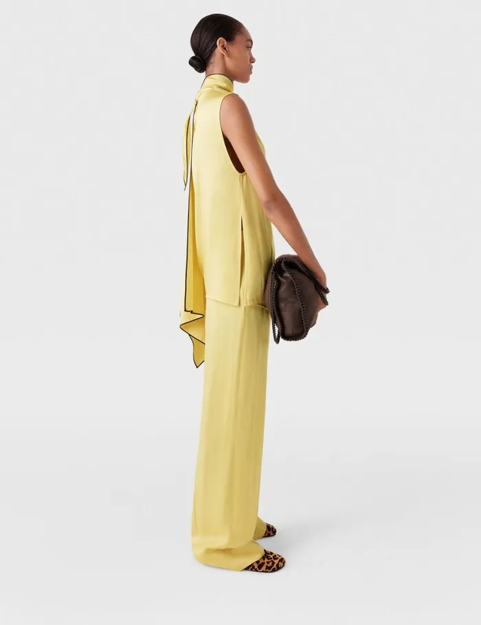 Women Tie Neck Top Chamomile Stella McCartney Shirts And Tops Women Tie Neck Top Chamomile Stella McCartney Shirts And Tops