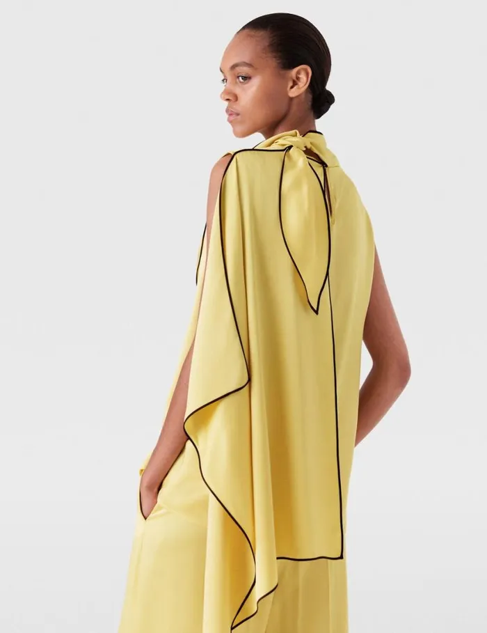 Women Tie Neck Top Chamomile Stella McCartney Shirts And Tops Women Tie Neck Top Chamomile Stella McCartney Shirts And Tops