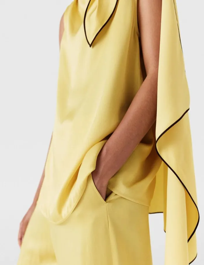Women Tie Neck Top Chamomile Stella McCartney Shirts And Tops Women Tie Neck Top Chamomile Stella McCartney Shirts And Tops