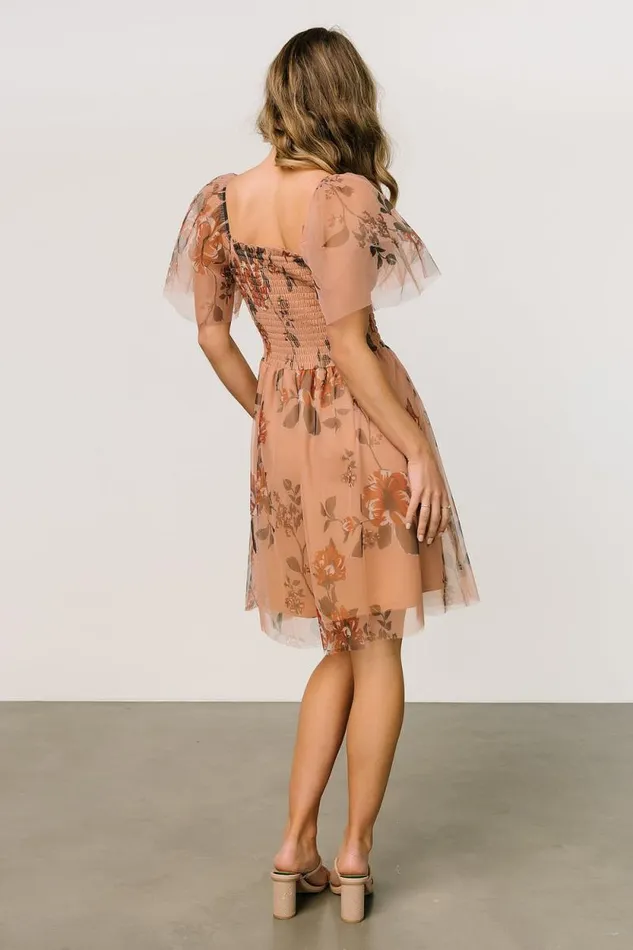 Women Tivoli Tulle Short Dress Copper Floral Baltic Born Short Dresses