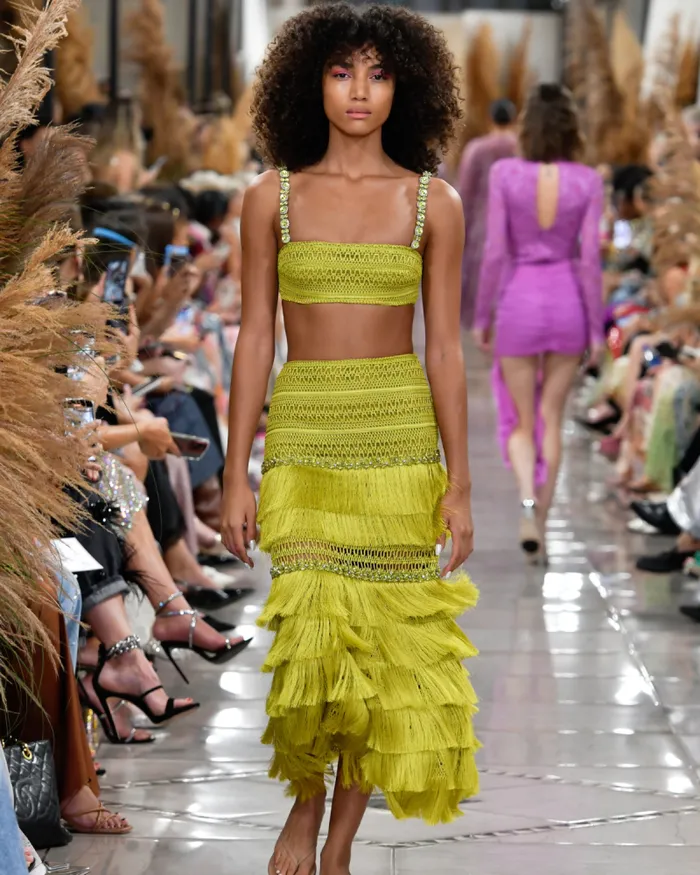 Women Tops and Bodysuits PatBO Beaded Woven Cropped Top FINAL SALE Absinthe