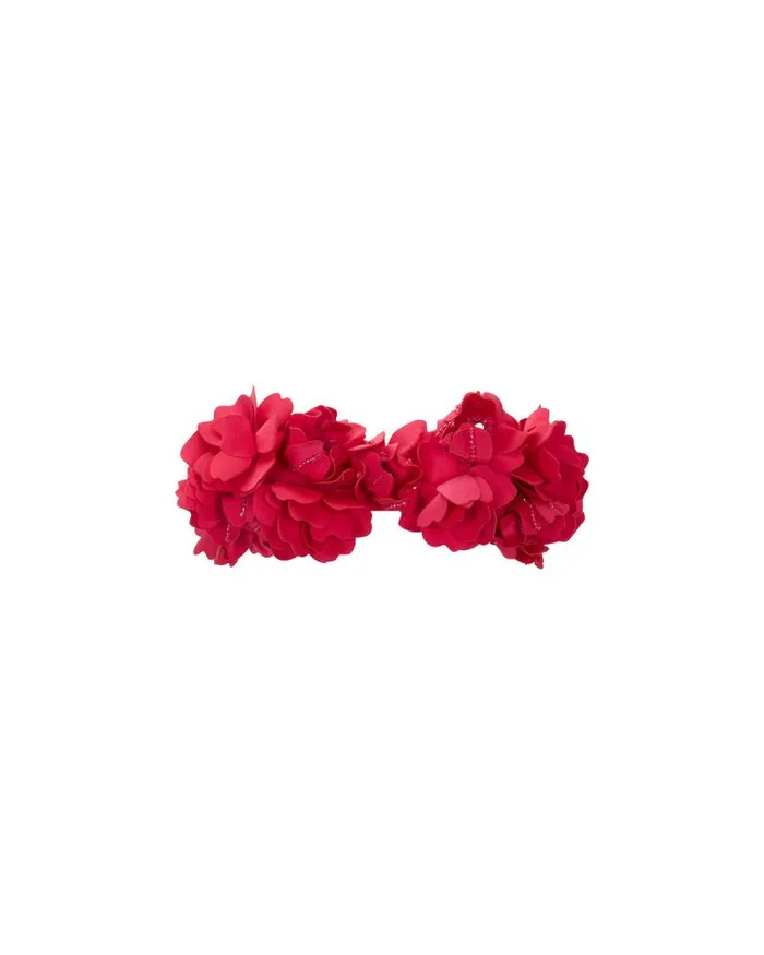 Women Tops and Bodysuits PatBO HandEmbroidered 3D Flower Top Cerise