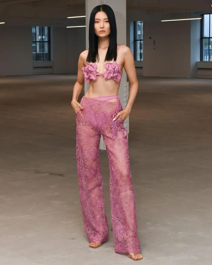 Women Tops and Bodysuits PatBO Metallic Jersey Orchid Bralette Lilac