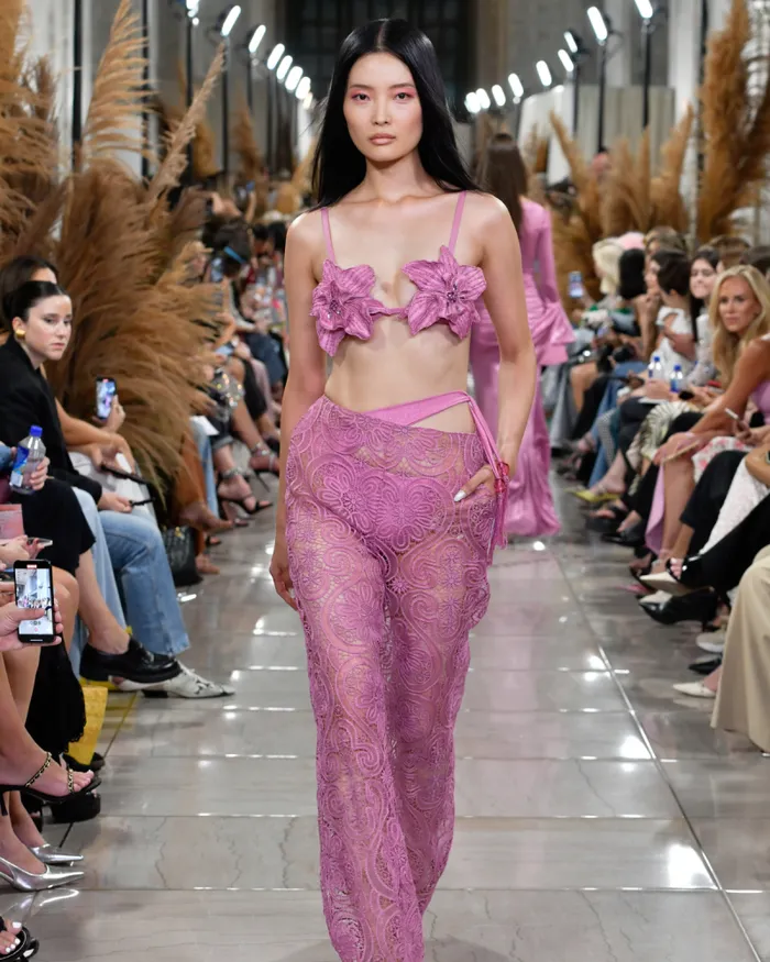 Women Tops and Bodysuits PatBO Metallic Jersey Orchid Bralette Lilac