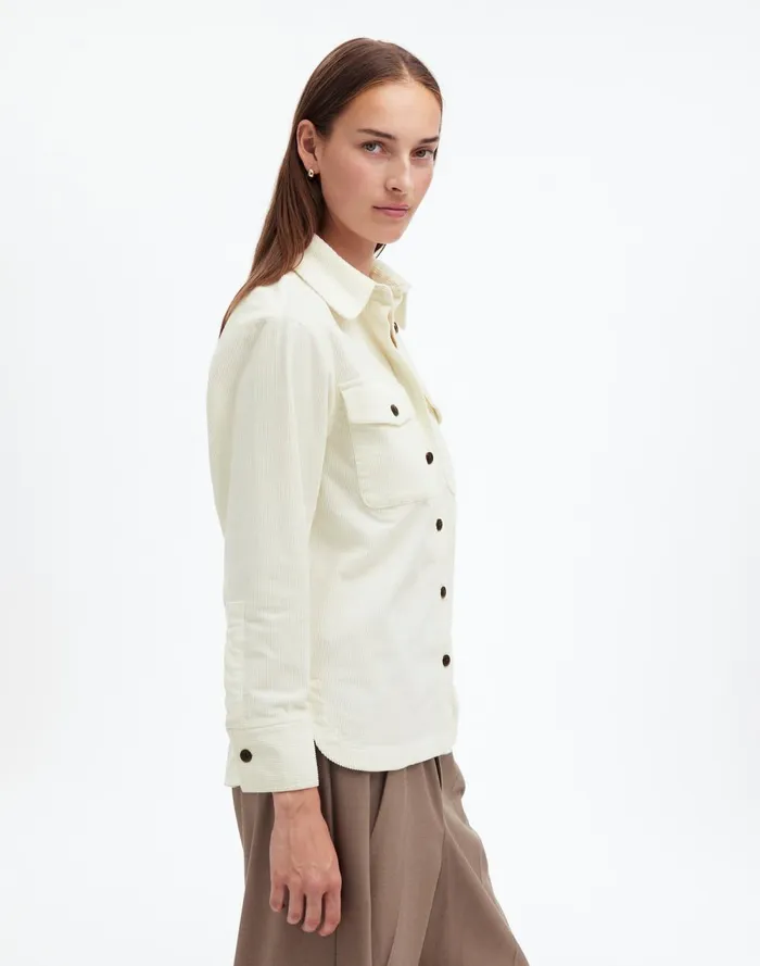 Women Tops and Shirts Madewell Corduroy Relaxed ShirtJacket Winter White