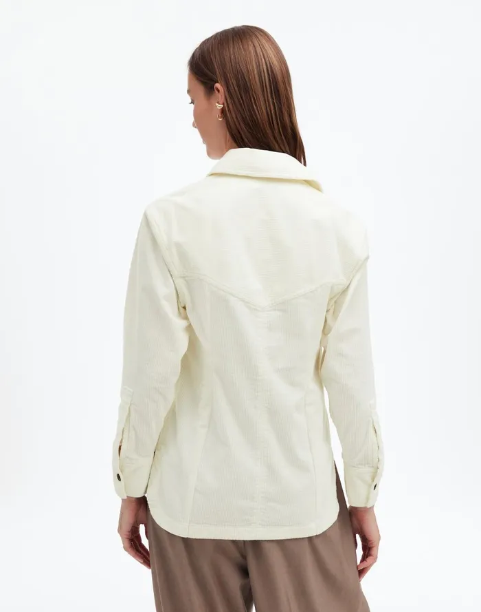 Women Tops and Shirts Madewell Corduroy Relaxed ShirtJacket Winter White