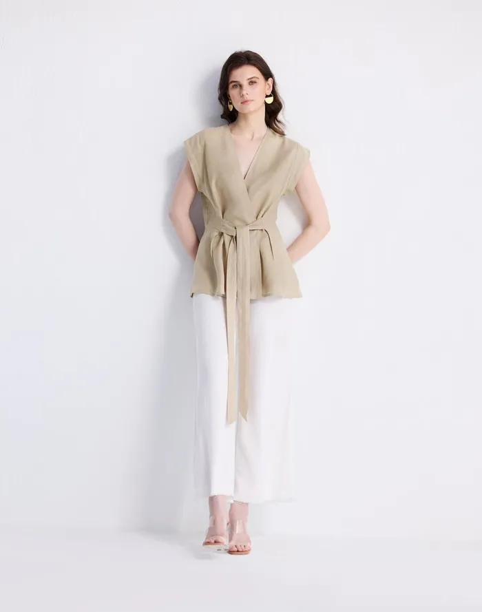 Women Tops and Shirts Madewell Reistor Power Moves Hemp Short Sleeve Top In Neutral Beige Beige Women Tops and Shirts Madewell Reistor Power Moves Hemp Short Sleeve Top In Neutral Beige Beige