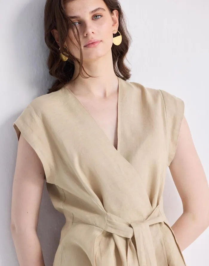 Women Tops and Shirts Madewell Reistor Power Moves Hemp Short Sleeve Top In Neutral Beige Beige